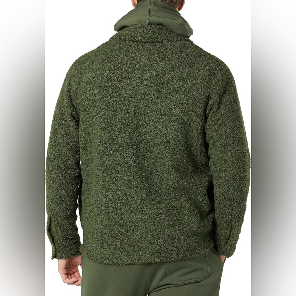 NEW Amazon Essentials Men's Recycled Polyester Sherpa Jacket (Medium) - Picture 4 of 6